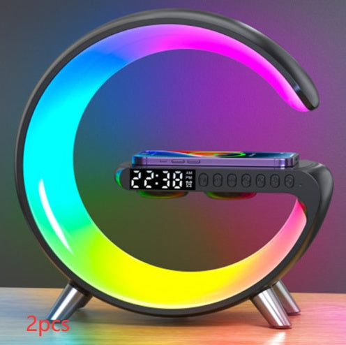 New Intelligent G Shaped LED Lamp Bluetooth Speake Wireless Charger Atmosphere
