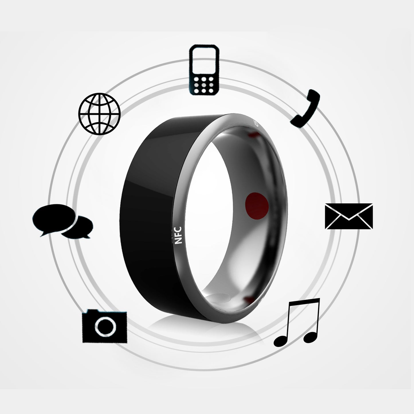 Smart Ring Multifunctional Black High-tech