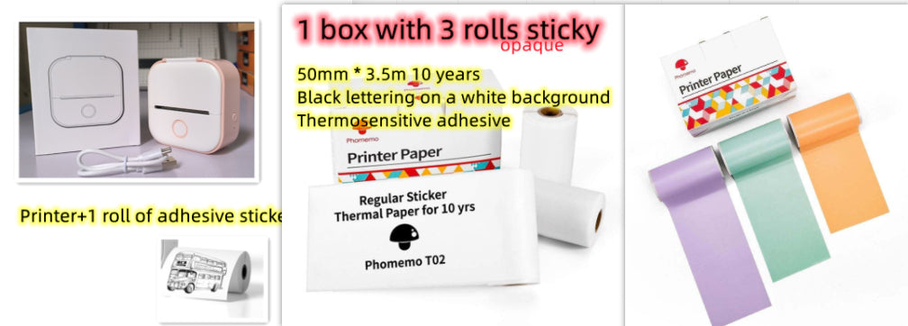 Portable Mini Thermal Photo Printer  Bluetooth-compatible