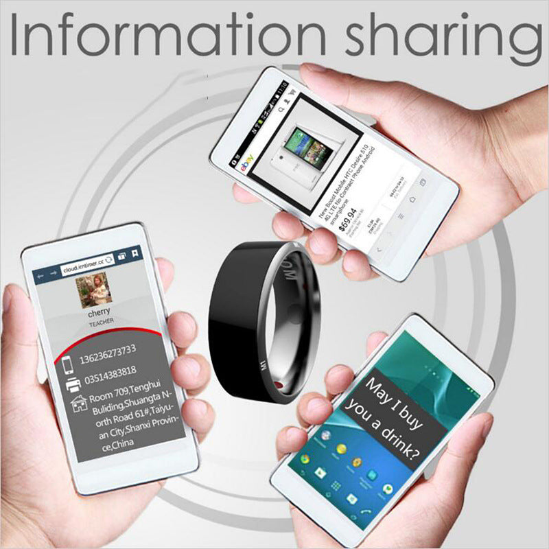 Smart Ring Multifunctional Black High-tech