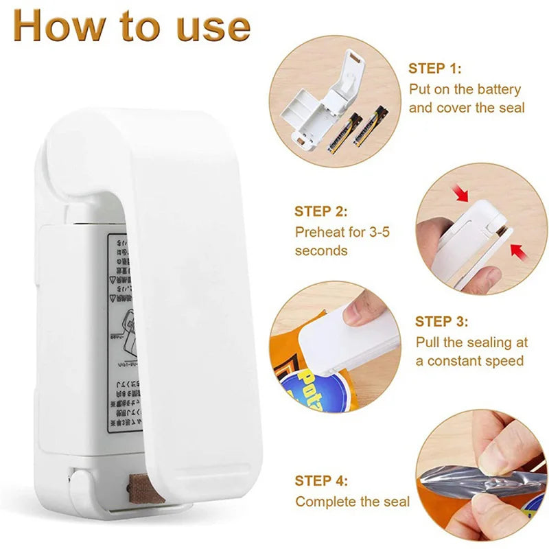 SealPro™ Mini Bag Sealer – Keep Your Food Fresh Anywhere