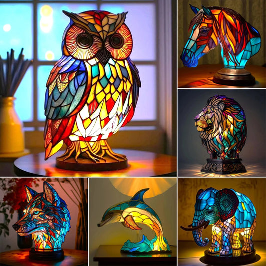 3D Colored Animal Table Lamp Desk Decoration